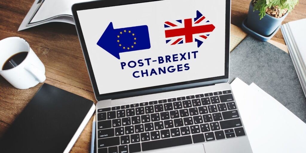 Post-Brexit changes concept on laptop